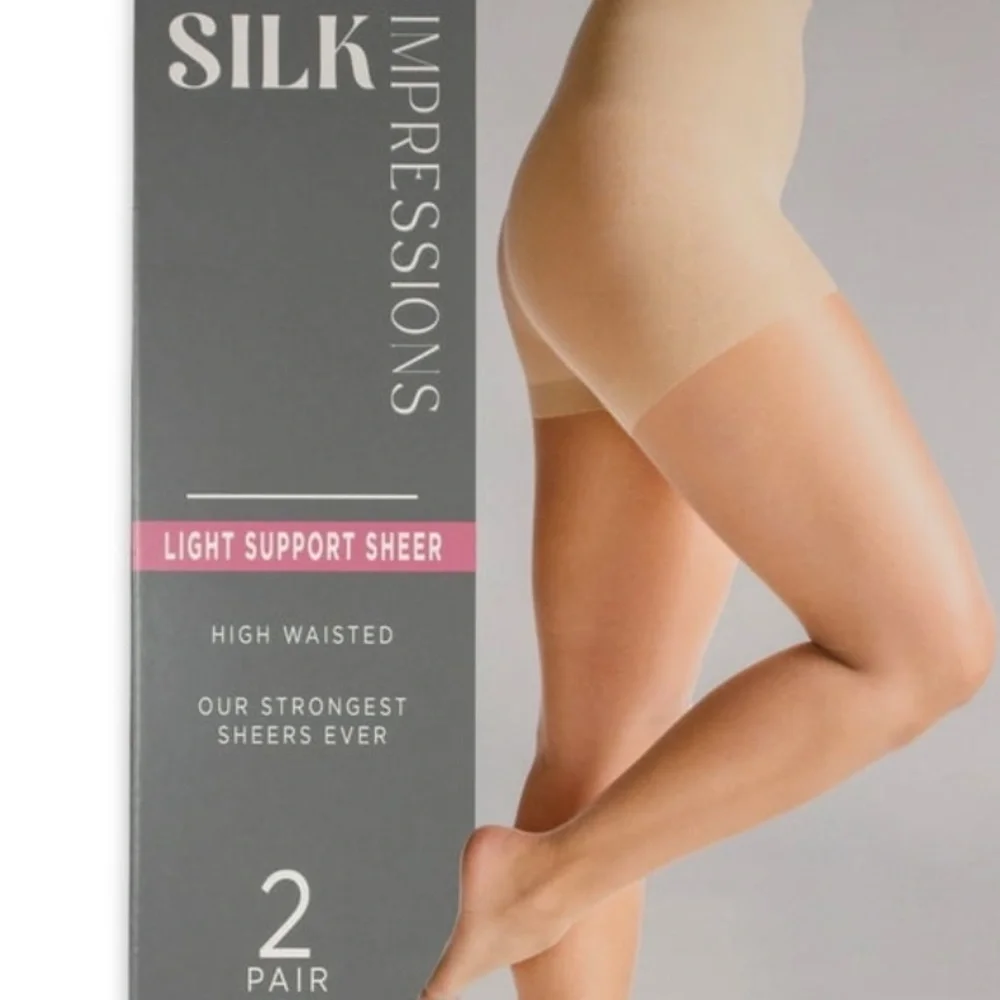 Silk Impressions 20 Denier Sheer Tights Control Top Pantyhose Size 3xl , 2-Pack
